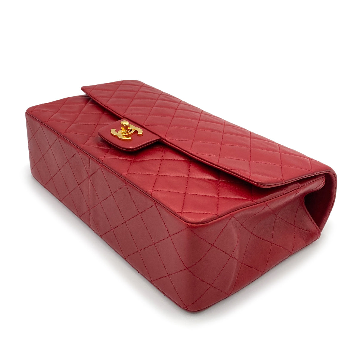 CHANEL MATELASSE CHAIN SHOULDER BAG RED LAMB SKIN 90264361