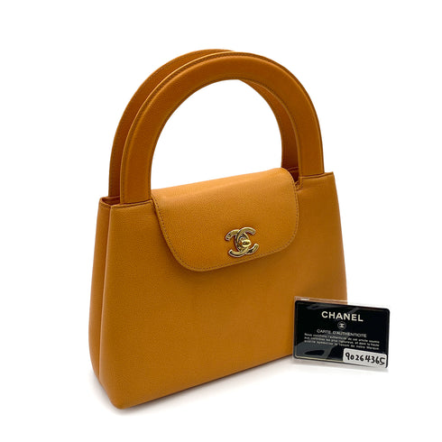 CHANEL VINTAGE HAND BAG ORANGE CAVIAR SKIN 90264365 - PURPOSE