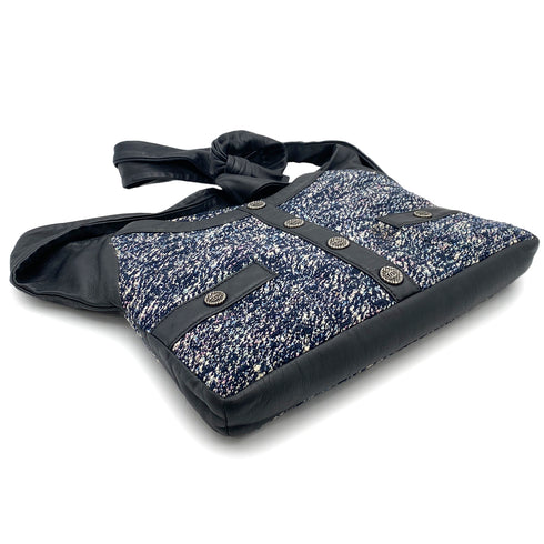 CHANEL GIRL CHANEL SHOULDER BAG NAVY TWEED LEATHER 90264366 - PURPOSE