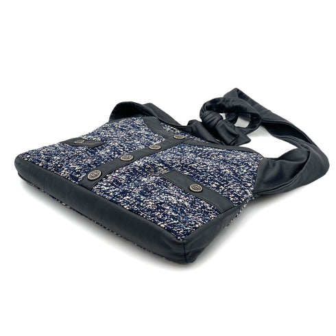 CHANEL GIRL CHANEL SHOULDER BAG NAVY TWEED LEATHER 90264366 - PURPOSE
