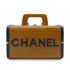 CHANEL VINTAGE WOOD VANITY HAND BAG WOOD LEATHER BROWN 90264374