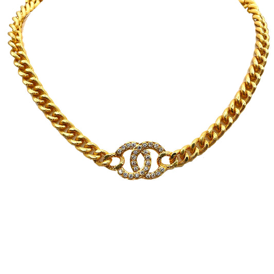 CHANEL VINTAGE NECKLACE COCOMARK RHINESTONE ACCESSORY A21S 90264382
