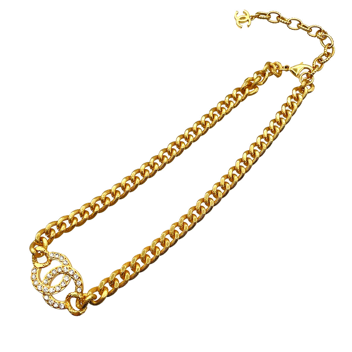 CHANEL VINTAGE NECKLACE COCOMARK RHINESTONE ACCESSORY A21S 90264382