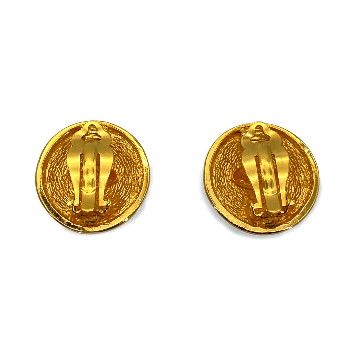 CHANEL VINTAGE EARRINGS MATELASSE COCOMARK ROUND ACCESSORY 90264386