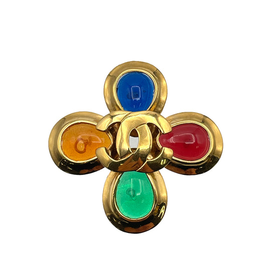 CHANEL VINTAGE  BROOCH GRIPORE COCOMARK COLOR STONE ACCESSORY 97P 90264389