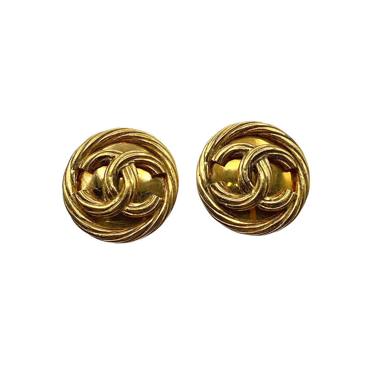 CHANEL VINTAGE EARRINGS COCOMARK ROUND ACCESSORY 93P 90264395