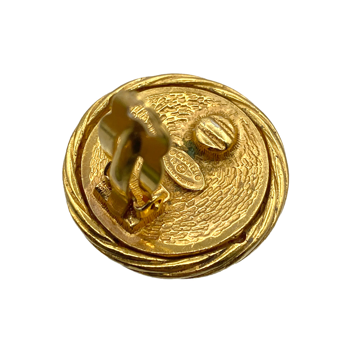 CHANEL VINTAGE EARRINGS COCOMARK ROUND ACCESSORY 93P 90264395