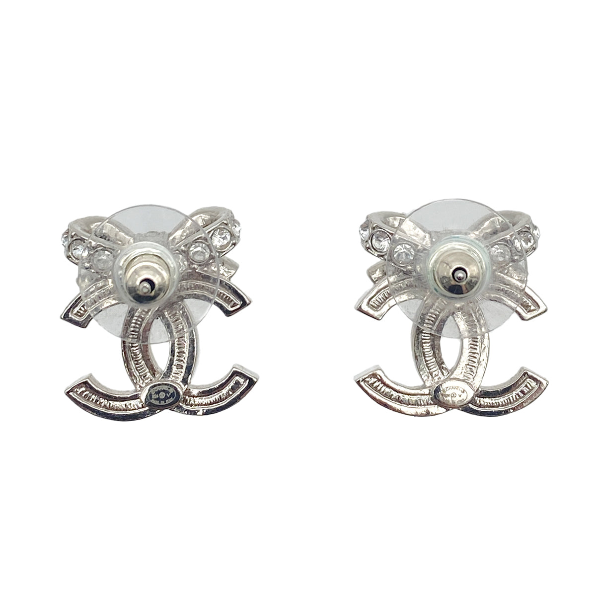 CHANEL EARRINGS COCOMARK RIBBON RHINESTONE ACCESSORY B24V 90264400