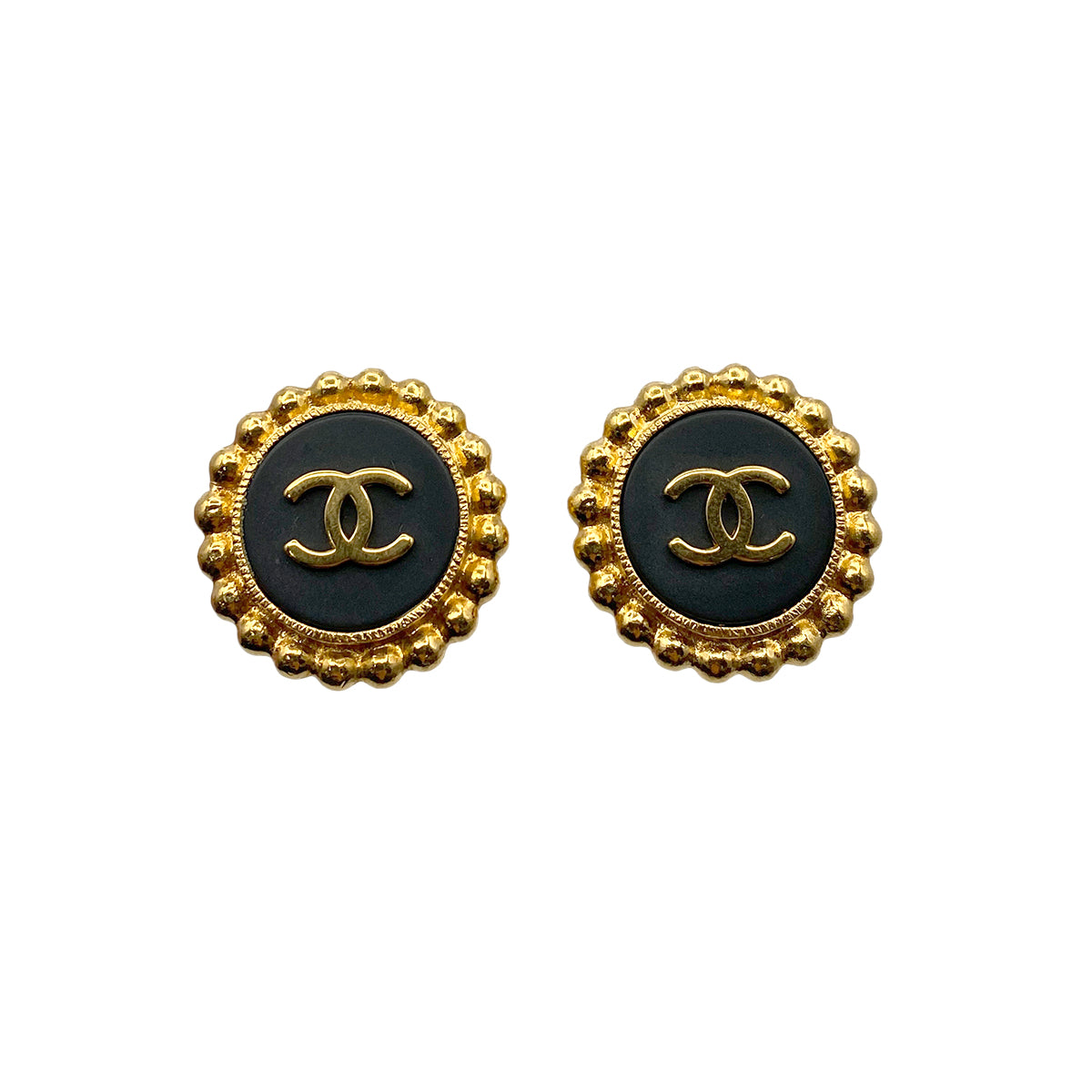 CHANEL VINTAGE EARRINGS COCOMARK ROUND ACCESSORY 93A 90264406