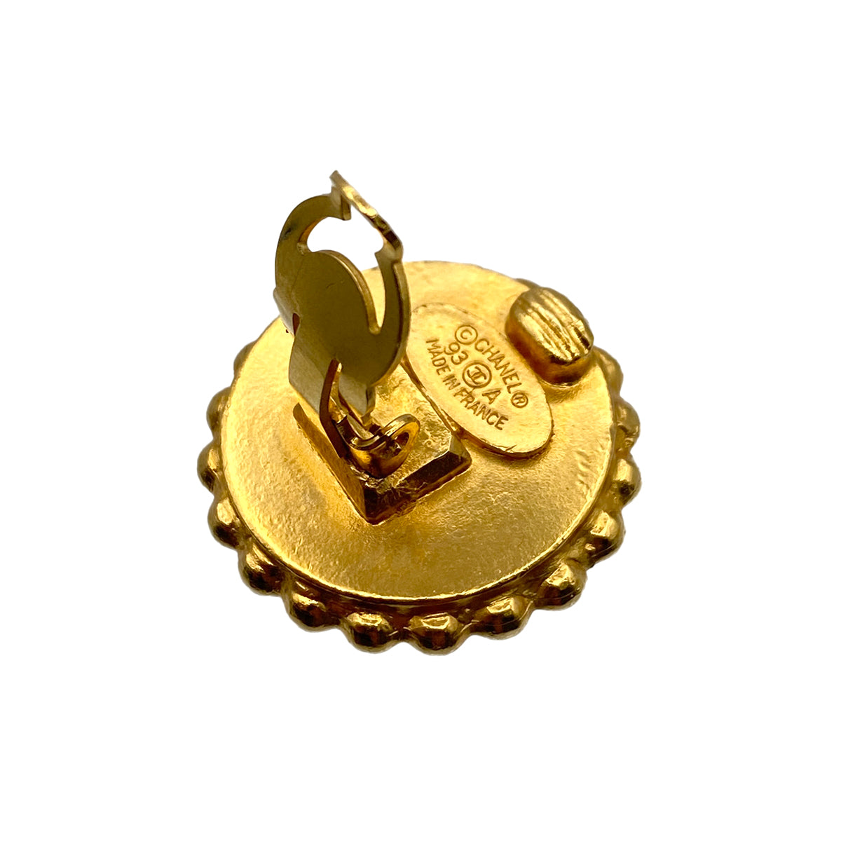 CHANEL VINTAGE EARRINGS COCOMARK ROUND ACCESSORY 93A 90264406