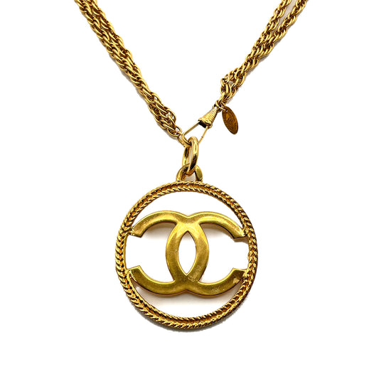 CHANEL VINTAGE NECKLACE COCOMARK ROUND ACCESSORY 90264408