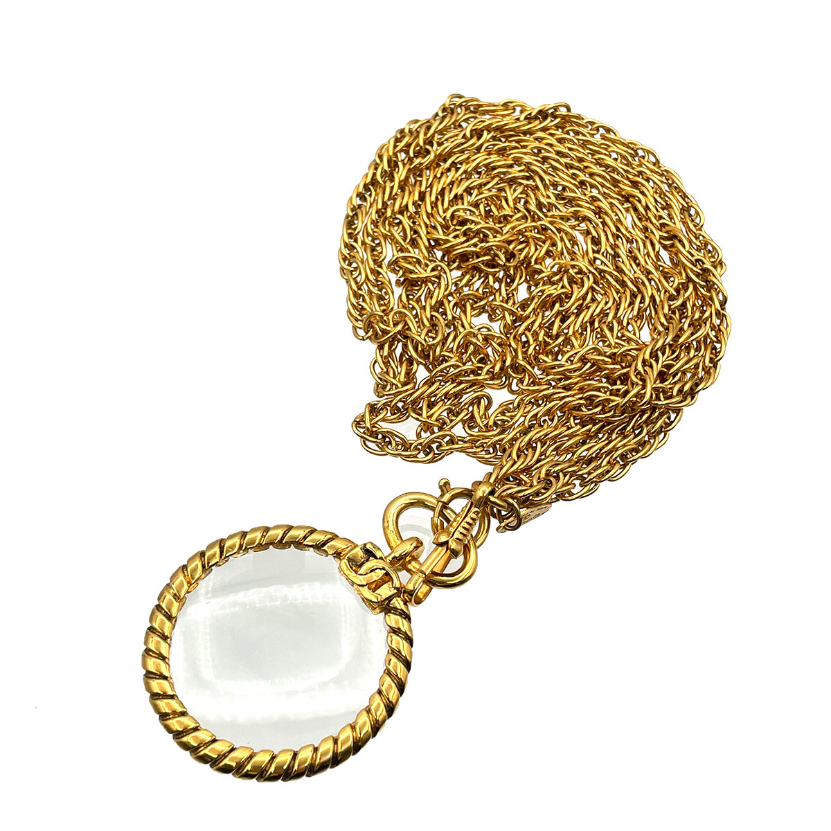 CHANEL VINTAGE NECKLACE COCOMARK LOUPE ROUND ACCESSORY 90264410