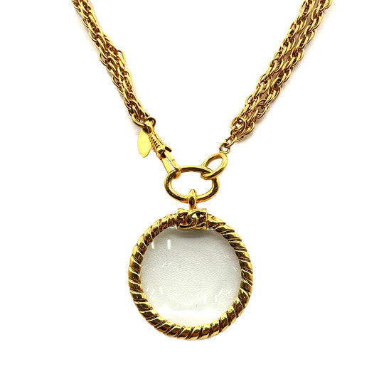 CHANEL VINTAGE NECKLACE COCOMARK LOUPE ROUND ACCESSORY 90264410