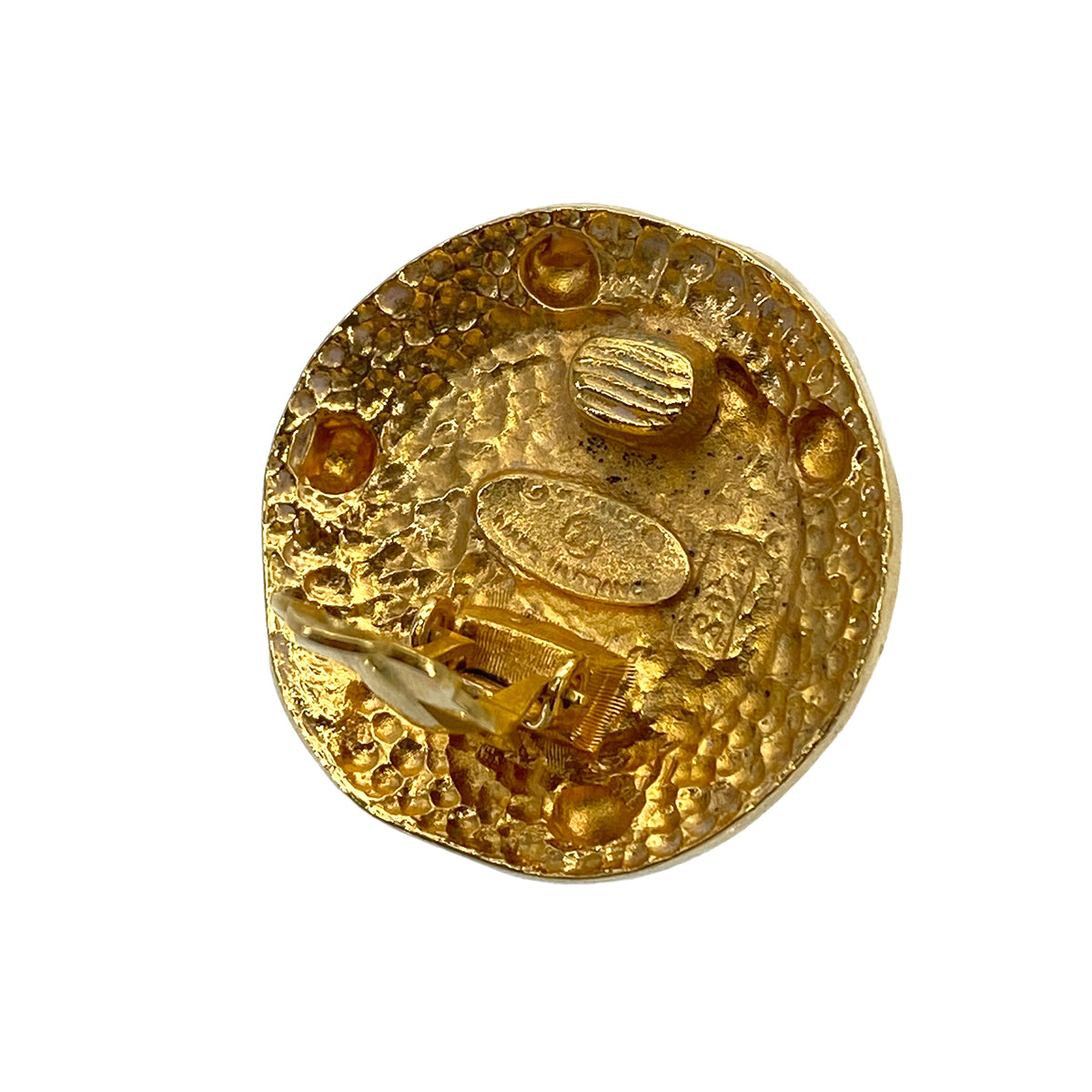 CHANEL VINTAGE EARRINGS COCOMARK FAUX PEARL ROUND ACCESSORY 90264412