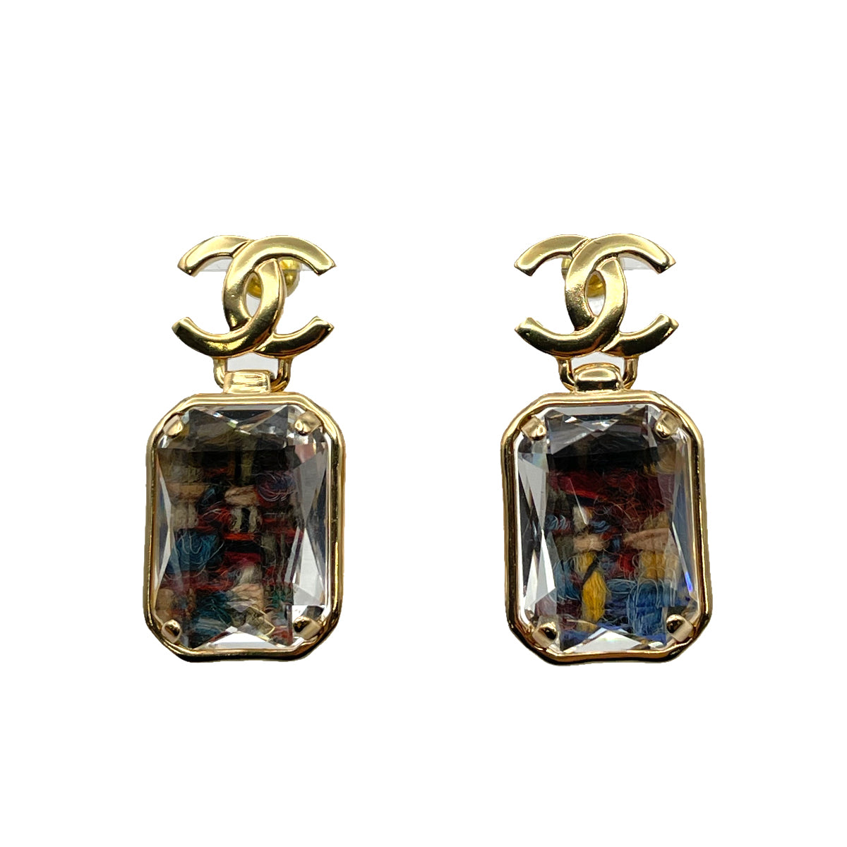 CHANEL EARRINGS COCOMARK CRYSTAL ACCESSORY A22K 90264414