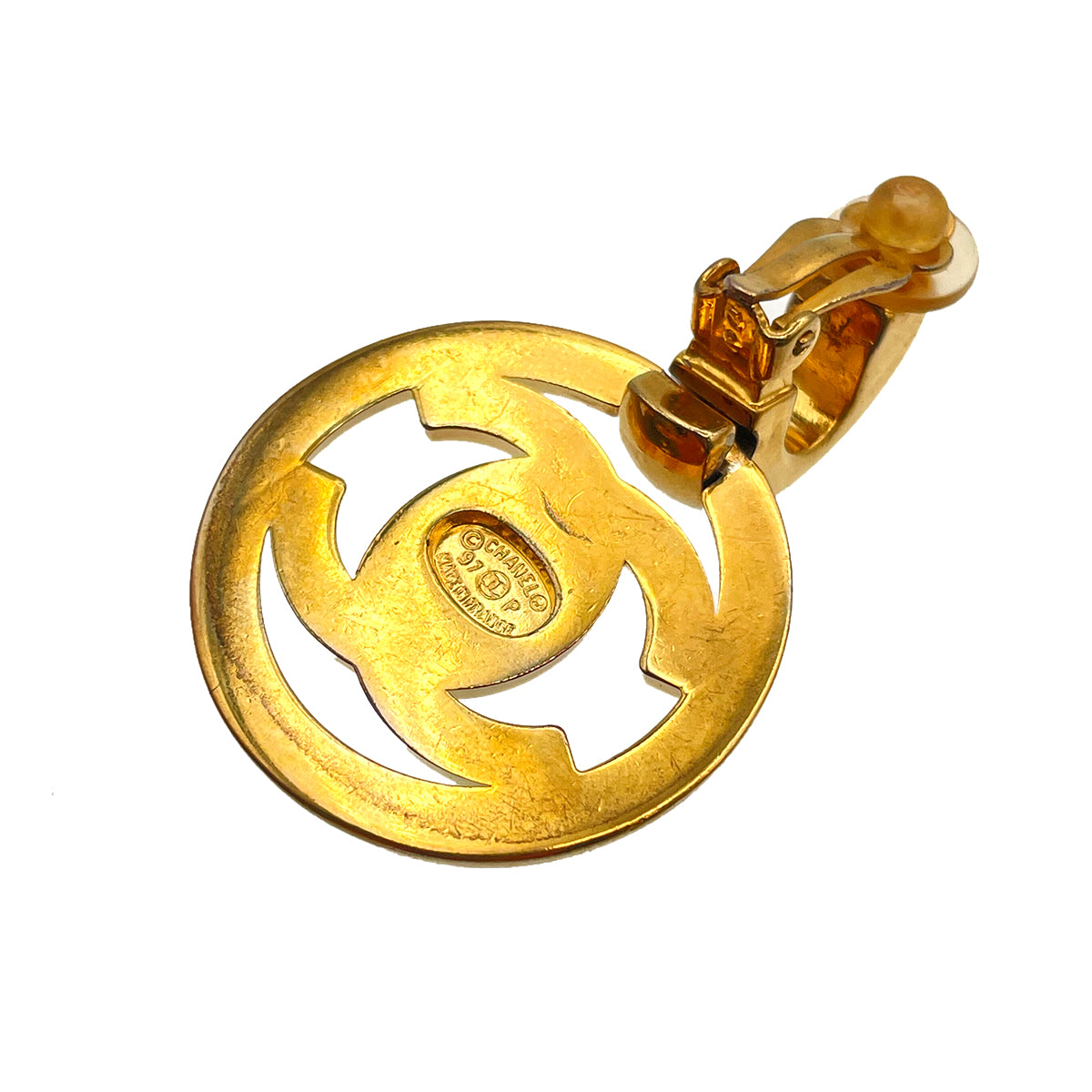 CHANEL VINTAGE EARRINGS TURN LOCK ACCESSORY 97P 90264419