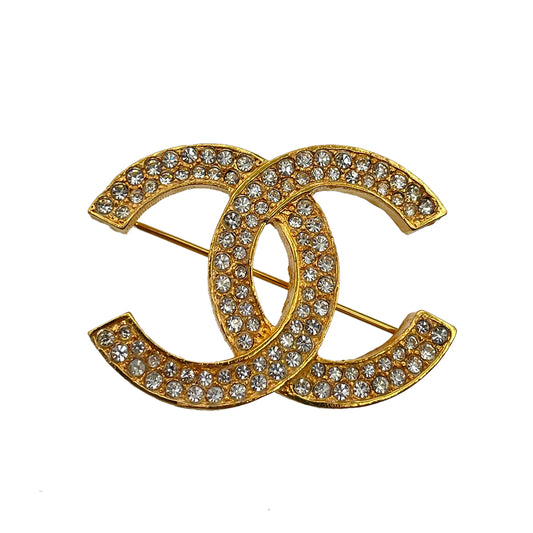 CHANEL VINTAGE BROACH COCO MARK RHINESTONE ACCESSORY 90264424