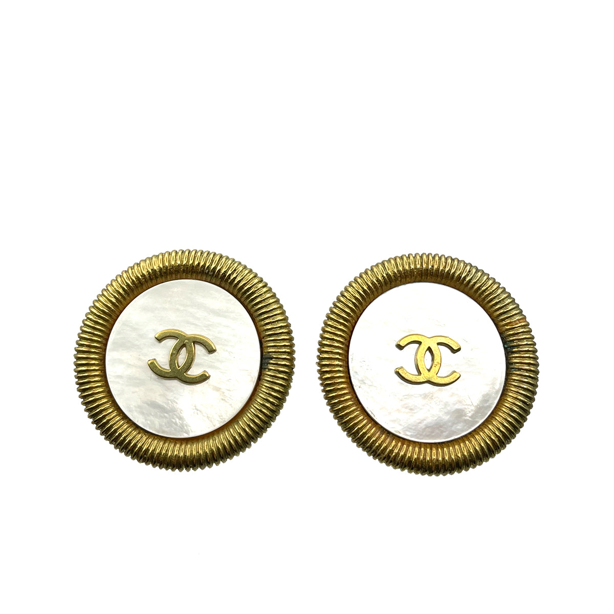 CHANEL VINTAGE EARRINGS COCOMARK ROUND ACCESSOR 94P 90264432