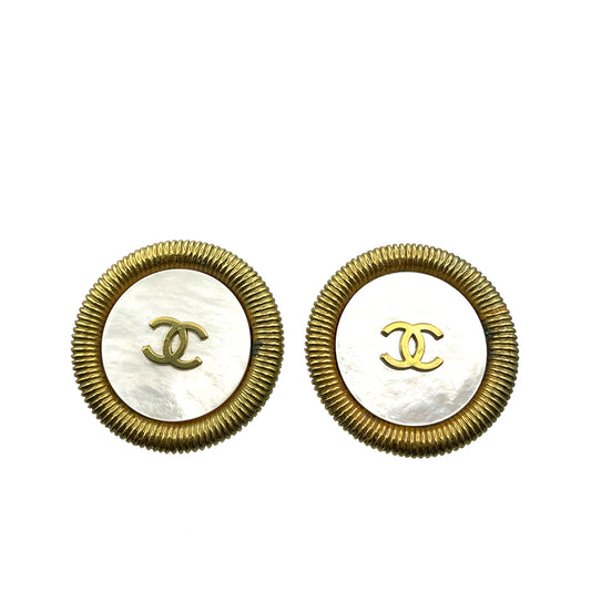 CHANEL VINTAGE EARRINGS COCOMARK ROUND ACCESSOR 94P 90264432