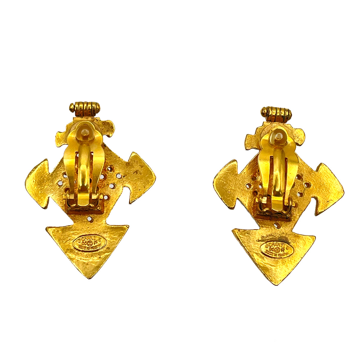 CHANEL VINTAGE EARRINGS COCO MARK CROSS ACCESSORY 94P 90264433