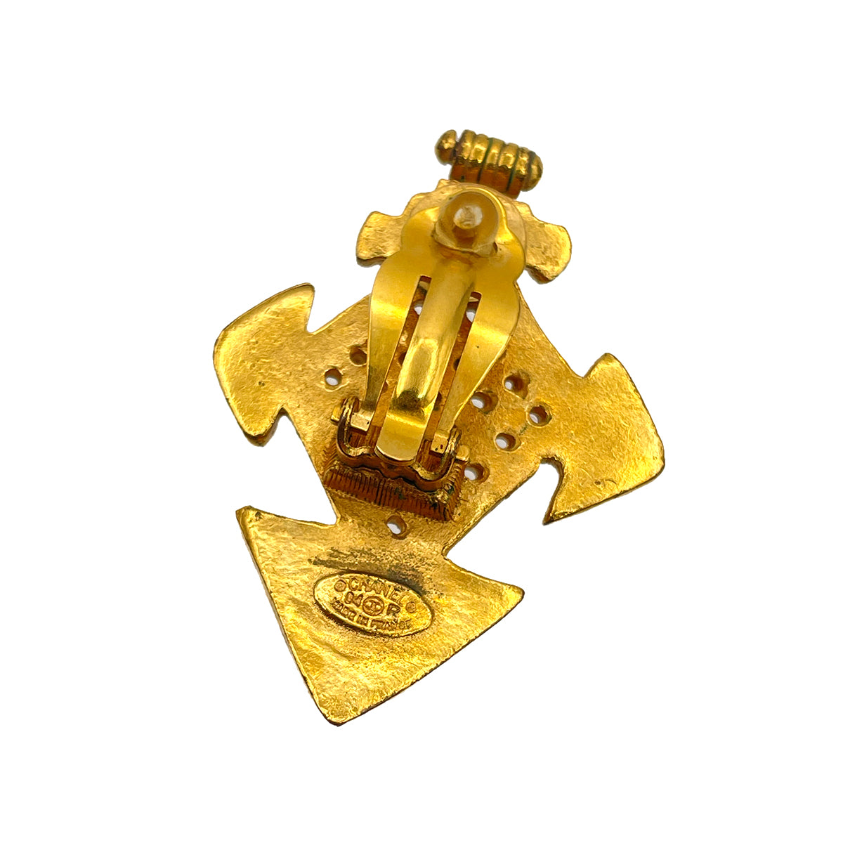 CHANEL VINTAGE EARRINGS COCO MARK CROSS ACCESSORY 94P 90264433