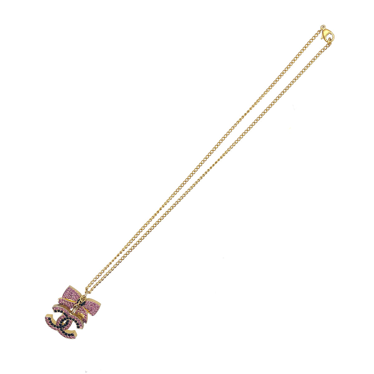 CHANEL NECKLACE COCOMARK RIBBON RHINESTONE ACCESSORY 02A 90264444