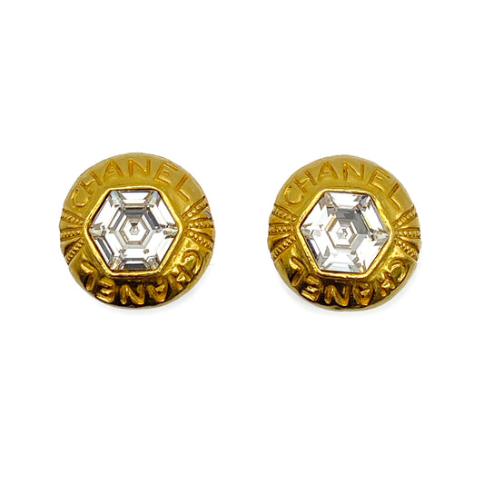 CHANEL VINTAGE EARRINGS BIJOU RHINESTONE ACCESSORY 90264448