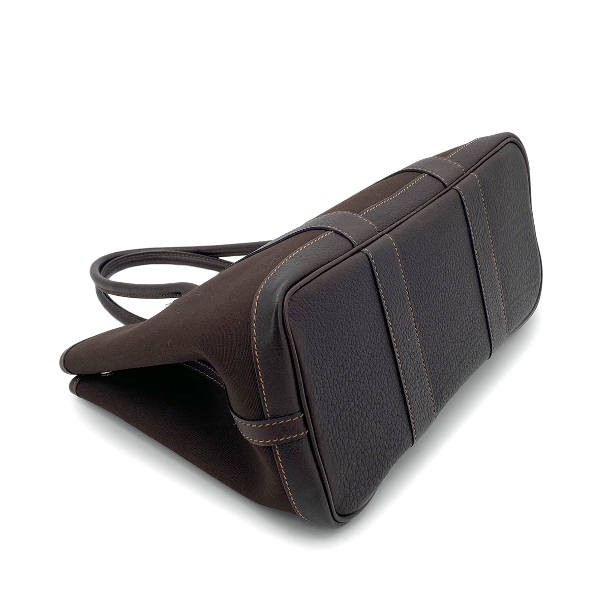 HERMES GARDEN PARTY TPM TOILE OFFICIER BROWN TOTE SHOULDER BAG □H 90264489