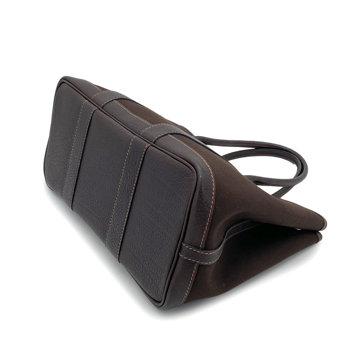 HERMES GARDEN PARTY TPM TOILE OFFICIER BROWN TOTE SHOULDER BAG □H 90264489