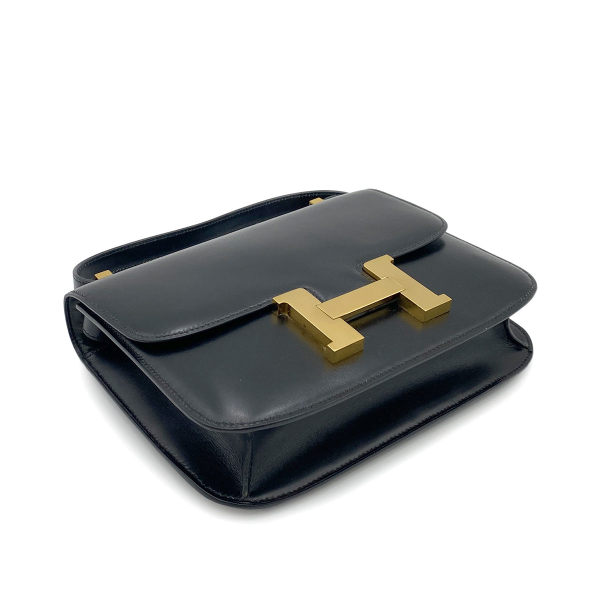 HERMES CONSTANCE BLACK BOXCALF SHOULDER BAG 〇B GHW 90264498