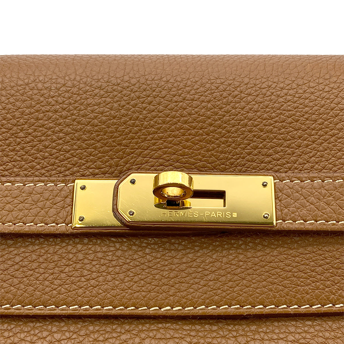 HERMES KELLY 32 RETOURNE GOLD TAURILLON CLEMENCE HAND SHOULDER BAG □O GHW 90264504