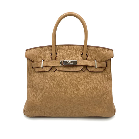 HERMES BIRKIN 30 TABAC CAMEL TAURILLON CLEMENCE HAND BAG □M SHW 90264505