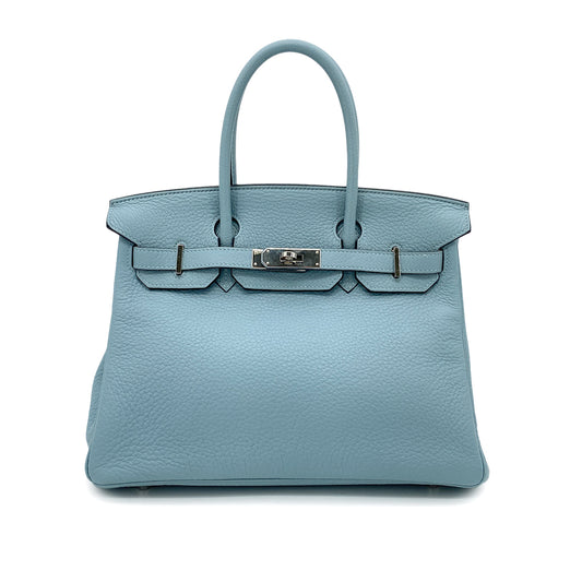 HERMES BIRKIN 30 CIEL TAURILLON CLEMENCE HAND BAG □M SHW 90264506