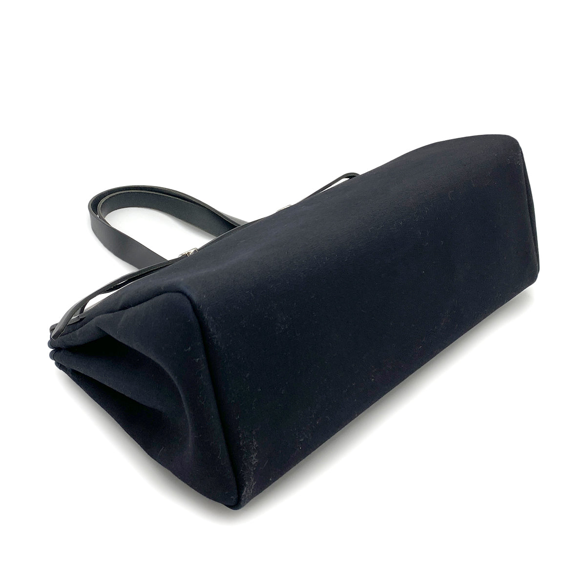 HERMES HER BAG CABAS GM BLACK TOILE OFFICIER VACHE HUNTER TOTE □G 90264508