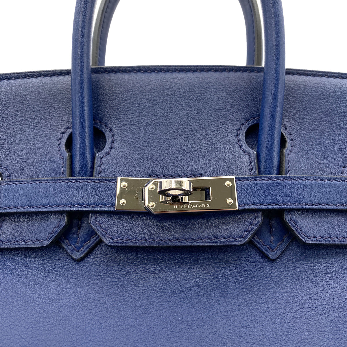 HERMES BIRKIN 25 BLEU SAPHIR SWIFT HAND BAG X SHW 90264515