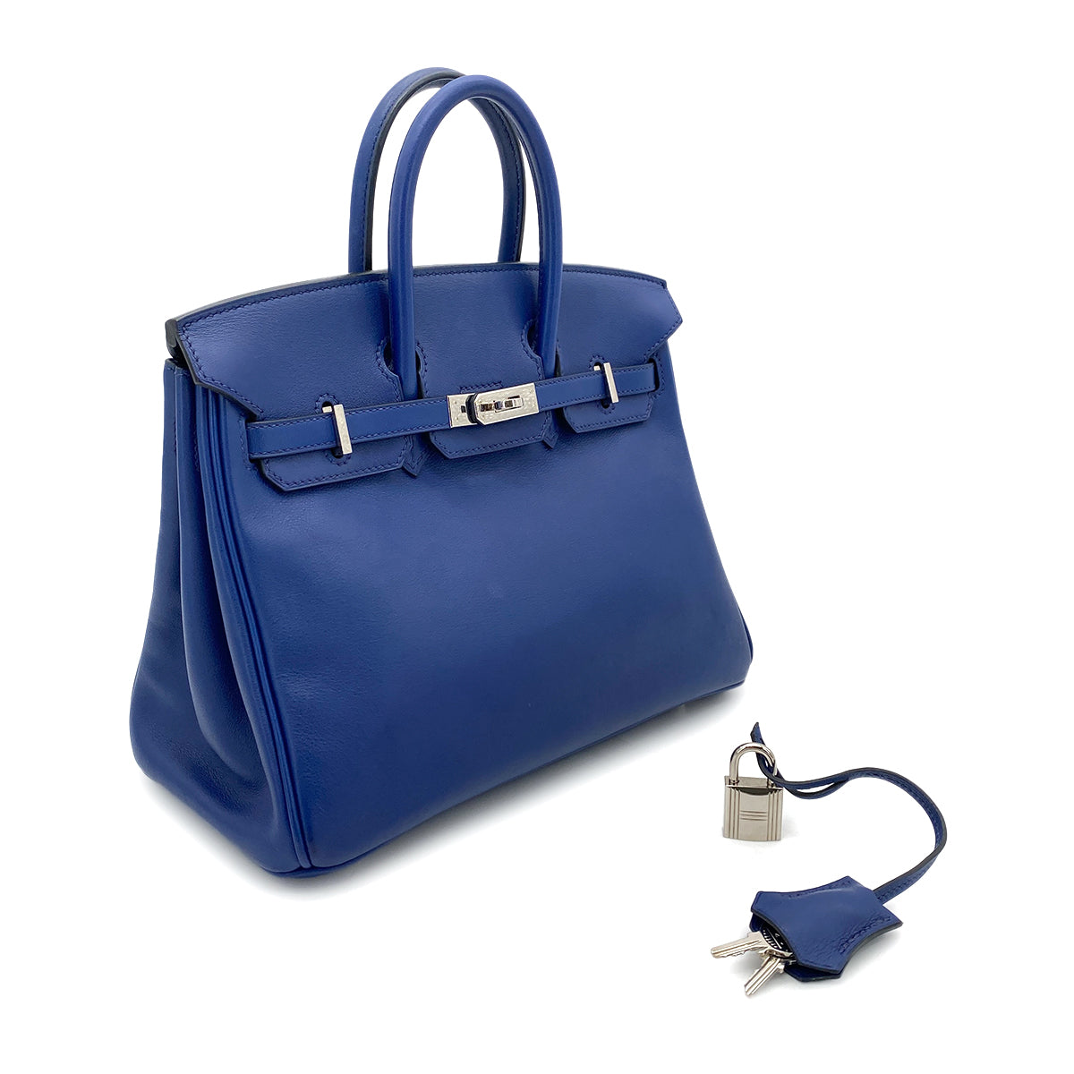 HERMES BIRKIN 25 BLEU SAPHIR SWIFT HAND BAG X SHW 90264515