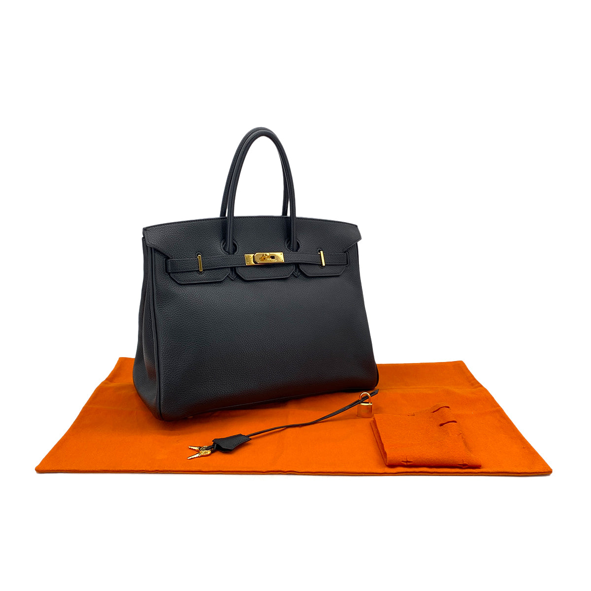 HERMES BIRKIN35 BLACK TOGO HAND BAG □H GHW 90264516