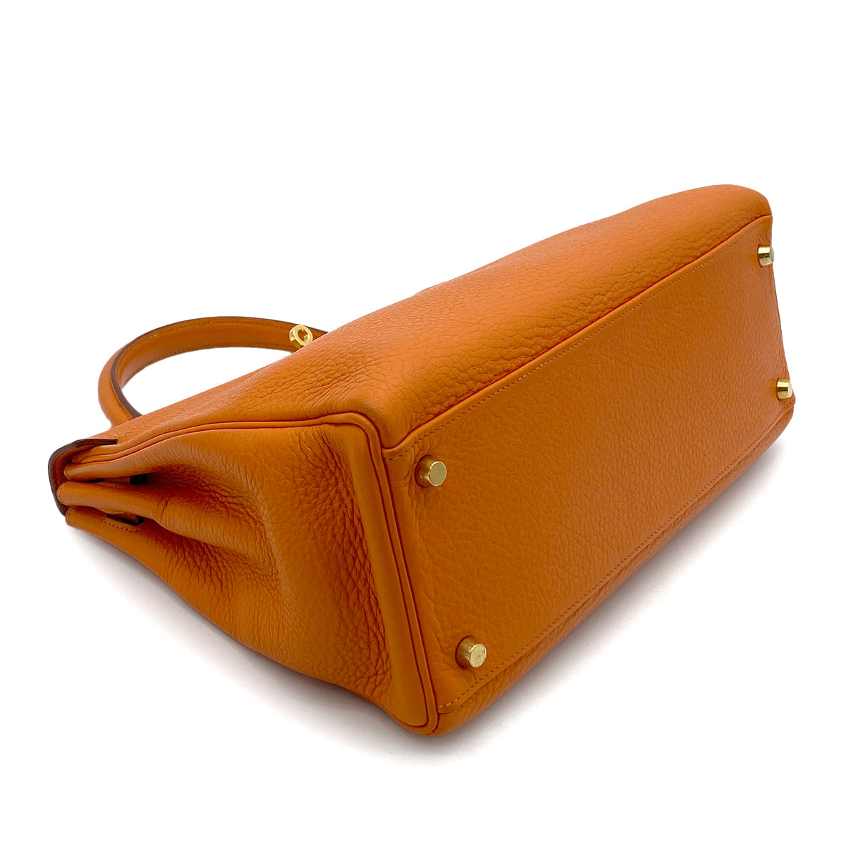HERMES KELLY 32 RETOURNE ORANGE TAURILLON CLEMENCE HAND SHOULDER BAG □G GHW 90264518