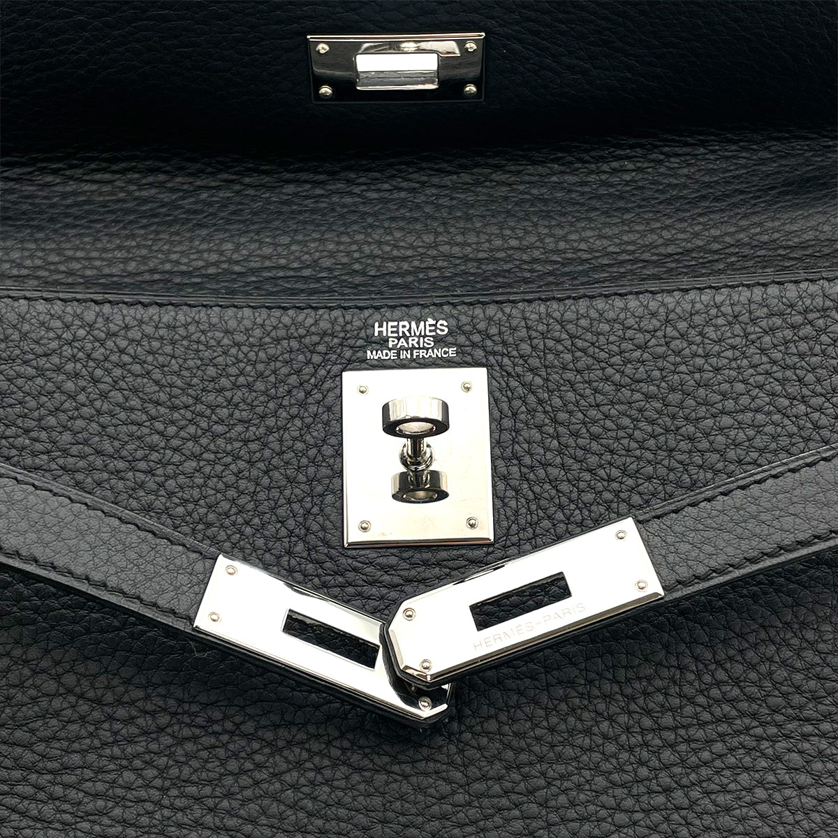 HERMES KELLY 32 RETOURNE BLACK TAURILLON CLEMENCE HAND SHOULDER BAG SHW 90264521