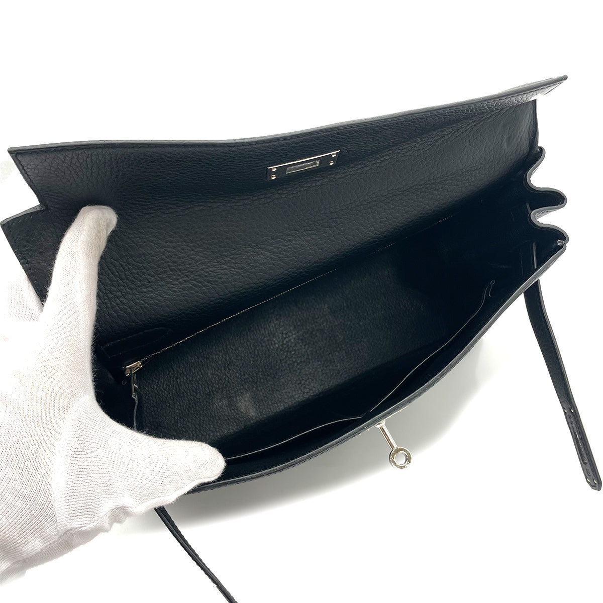 HERMES KELLY 32 RETOURNE BLACK TAURILLON CLEMENCE HAND SHOULDER BAG SHW 90264521