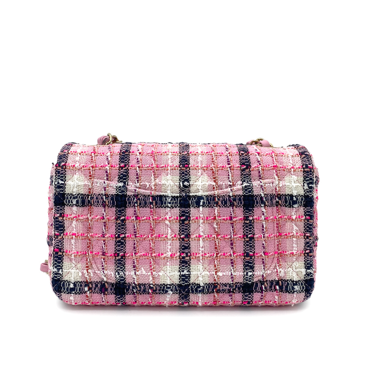 CHANEL CHAIN SHOULDER BAG PINK MULTICOLOR TWEED 90264524