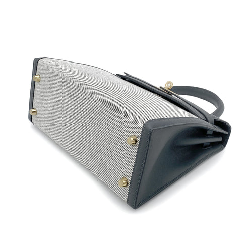 HERMES KELLY 25 SELLIER GRIS MISTY SWIFT TOILE H HAND SHOULDER BAG W GHW 90264530 - PURPOSE