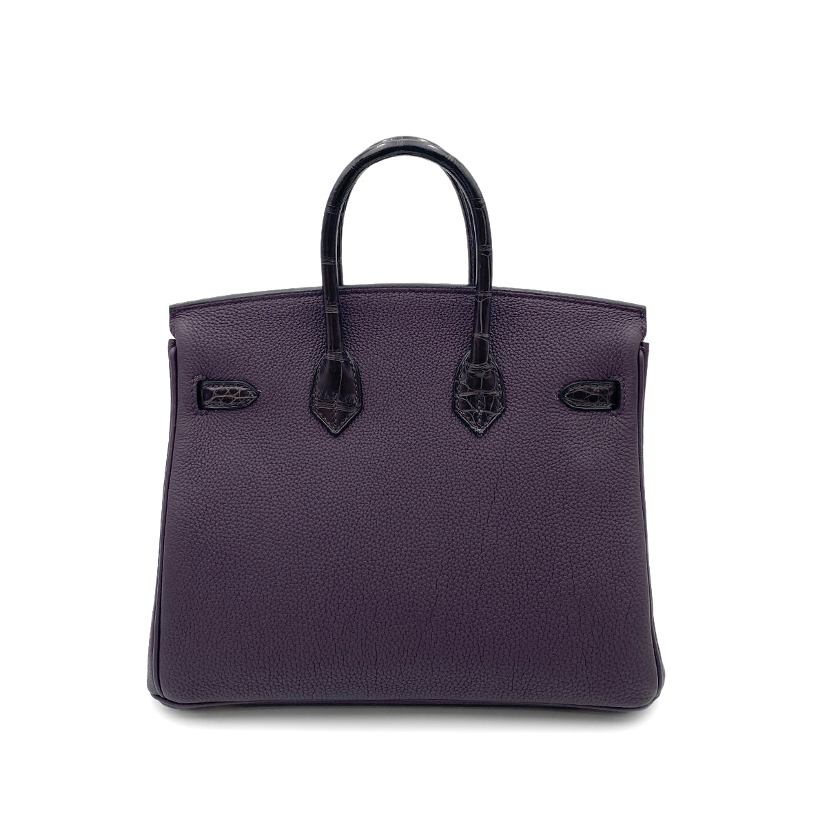HERMES BIRKIN TOUCH 25 RAISIN TOGO CROCODILE ALLIGATOR MAT HAND BAG D GHW 90264533