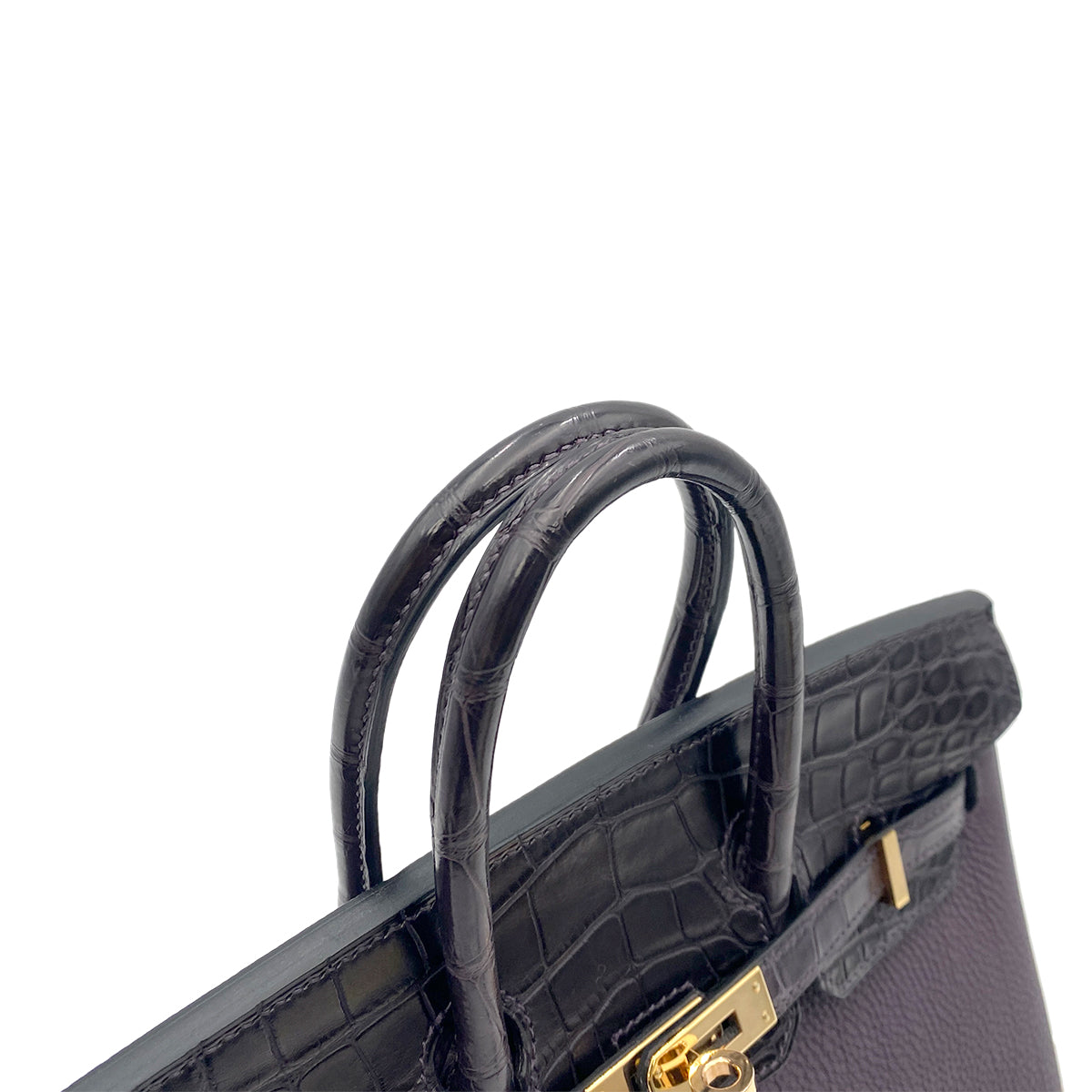 HERMES BIRKIN TOUCH 25 RAISIN TOGO CROCODILE ALLIGATOR MAT HAND BAG D GHW 90264533