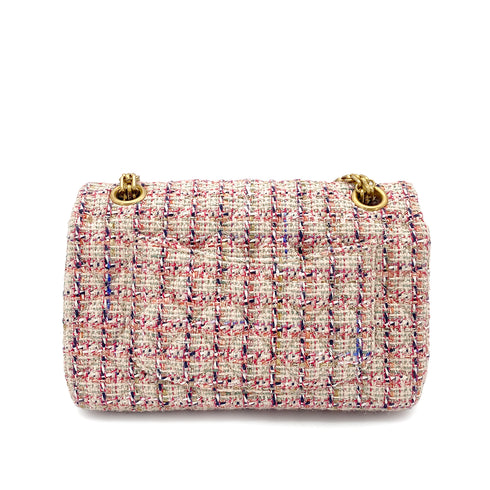 CHANEL 2.55 CHAIN SHOULDER BAG MULTICOLOR TWEED 90264534
