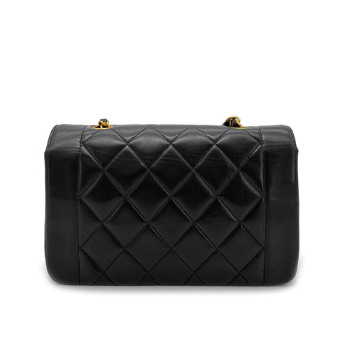 CHANEL VINTAGE DIANA SMALL CHAIN SHOULDER BAG BLACK LAMB SKIN 90264535 - PURPOSE