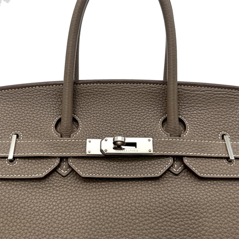 HERMES BIRKIN 35 ETOUPE TAURILLON CLEMENCE HAND BAG ▢O SHW 90264537 - PURPOSE