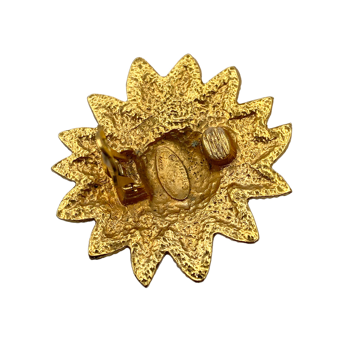 CHANEL VINTAGE EARRINGS LION COCOMARK ACCESSORY 90264543