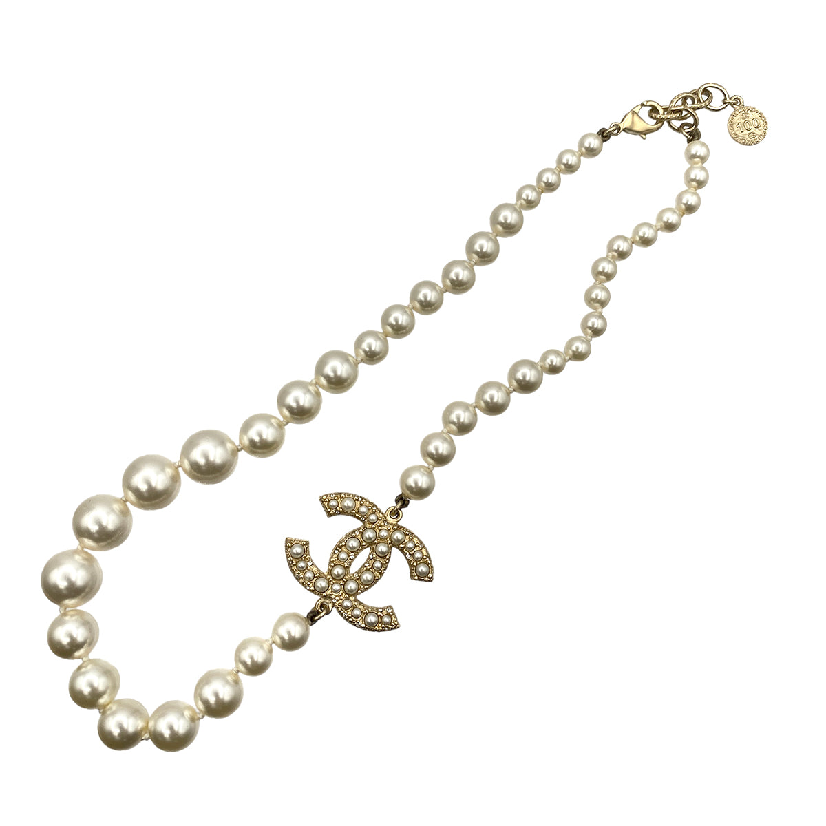 CHANEL NECKLACE COCOMARK FAUX PEARL ACCESSORY 14C 90264548