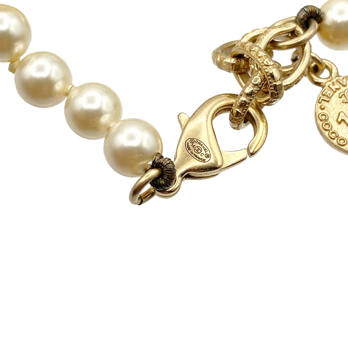 CHANEL NECKLACE COCOMARK FAUX PEARL ACCESSORY 14C 90264548